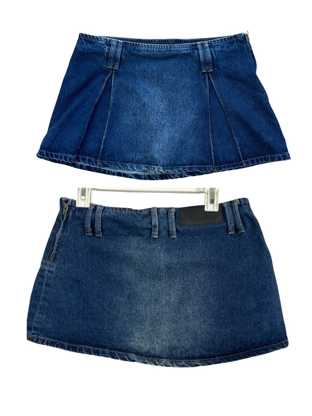 Generation Kiss Mini Jean Skirt Med Dark Blue Indigo Denim Pleated Feminine
